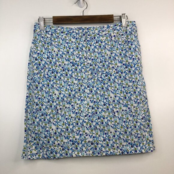 August Silk  Front Pockets Dots Print Cotton Skirt Size 10 - Picture 1 of 10